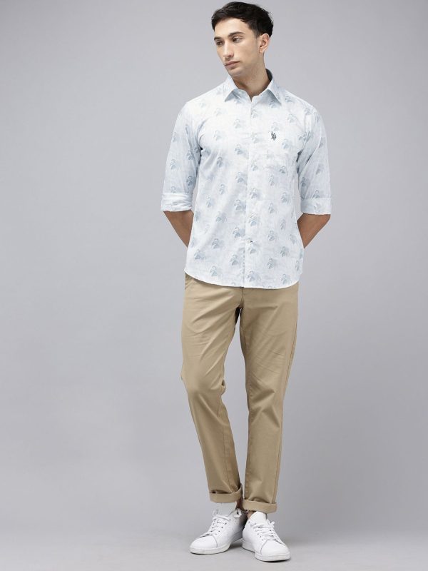 U.S. Polo Assn Pure Cotton Tailored Fit Floral Printed Casual Shirt