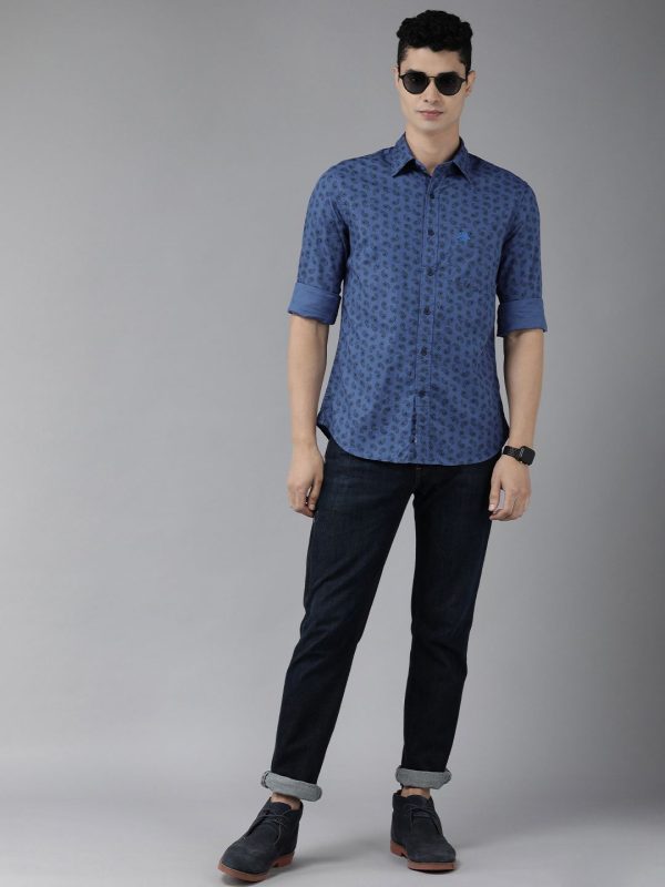 U.S. Polo Assn Men Blue Pure Cotton Tailored Fit Casual Shirt - Image 2