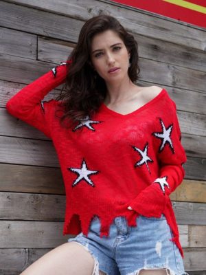Rare Rabbit Women Sweatshirt Printed Crop Red Pullover