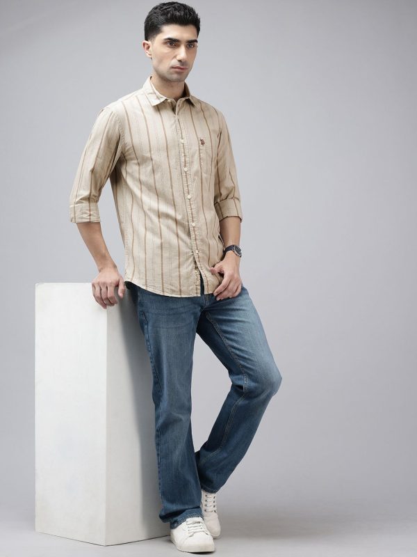 U.S. Polo Assn. Denim Co. Vertical Stripes Pure Cotton Casual Shirt - Image 2