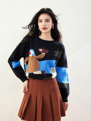 JC Collection Women Sweatshirt Printed Black Pullover